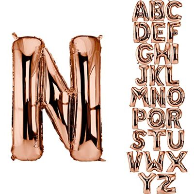 DekoRex Ballon roségoud 82 cm ballon verjaardag bruiloft decoratie (letter N) DekoRex Ballon roségoud 82 cm ballon verjaardag bruiloft decoratie (letter N)