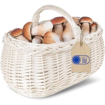Creative Opbergmand van rieten picknickmand met handgrepen, 45 x 32 x 34 cm (+/- 1 cm), natuurlijk wit, handgeweven, veelzijdig en duurzaam Creative Opbergmand van rieten picknickmand met handgrepen, 45 x 32 x 34 cm (+/- 1 cm), natuurlijk wit, handgeweven, veelzijdig en duurzaam