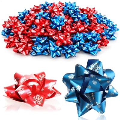 com-four ® 100 geschenkstrikken, zelfklevende decoratieve strikken Verkrijgbaar in verschillende kleuren en patronen – voor het versieren van kerst- en verjaardagscadeaus com-four ® 100 geschenkstrikken, zelfklevende decoratieve strikken Verkrijgbaar in verschillende kleuren en patronen – voor het versieren van kerst- en verjaardagscadeaus