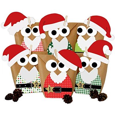 Papierdrachen Adventskalender om te vullen, kerstuilen, uilen Kerstmis 2021, rode kerstmanset, om zelf te knutselen, voor kinderen. Papierdrachen Adventskalender om te vullen, kerstuilen, uilen Kerstmis 2021, rode kerstmanset, om zelf te knutselen, voor kinderen.