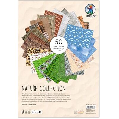 Ursus Nature Collection 7810002 fotopapier, ca. 23 x 33 cm, 300 g/m², aan beide zijden bedrukt met 25 verschillende motieven, verse cellulose, om te knutselen Ursus Nature Collection 7810002 fotopapier, ca. 23 x 33 cm, 300 g/m², aan beide zijden bedrukt met 25 verschillende motieven, verse cellulose, om te knutselen
