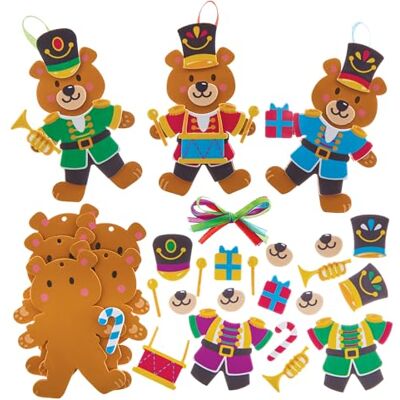 Baker Ross FX798 Notenkraker Soldaat Beer Decoratieset Set van 8, Kerstdecoratie voor Kinderen Baker Ross FX798 Notenkraker Soldaat Beer Decoratieset Set van 8, Kerstdecoratie voor Kinderen