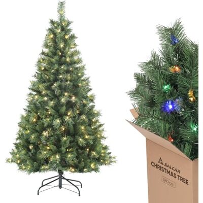SALCAR Kunstkerstboom 180 cm met verlichting, warme led-lichtketting en RGB, 9 modi en afstandsbediening SALCAR Kunstkerstboom 180 cm met verlichting, warme led-lichtketting en RGB, 9 modi en afstandsbediening