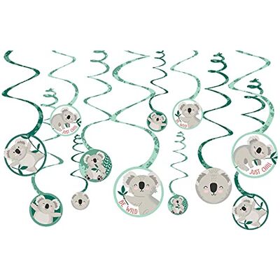 amscan 671134 Koala Kids Birthday Party Set van 12 decoratieve wervels om op te hangen amscan 671134 Koala Kids Birthday Party Set van 12 decoratieve wervels om op te hangen