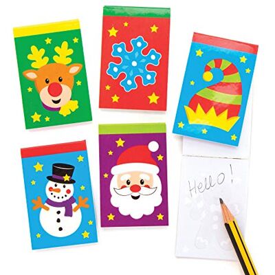 Baker Ross Kerst Mini-notitieboekje, 15-delige set, 6 cm hoogte Baker Ross Kerst Mini-notitieboekje, 15-delige set, 6 cm hoogte