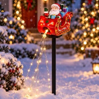 Generic Magische fontein kerstman, sneeuwpop, sneeuwvlok, decoratie Tuinlamp met fonkelende waterval, kerstverlichting met sterren, tuindecoratie voor buiten Generic Magische fontein kerstman, sneeuwpop, sneeuwvlok, decoratie Tuinlamp met fonkelende waterval, kerstverlichting met sterren, tuindecoratie voor buiten