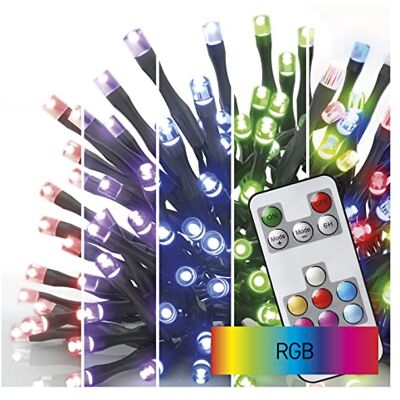 EMOS Meerkleurige led-lichtketting voor binnen en buiten, 72 verlichtingsmodi, 12 m lang, 120 leds, afstandsbediening + voeding, 6 uur timerfunctie, voor feestjes EMOS Meerkleurige led-lichtketting voor binnen en buiten, 72 verlichtingsmodi, 12 m lang, 120 leds, afstandsbediening + voeding, 6 uur timerfunctie, voor feestjes
