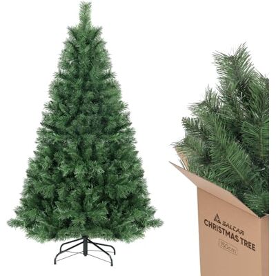 SALCAR Kunstkerstboom 150 cm met handschoenen en metalen standaard, kerstdecoratie voor binnen SALCAR Kunstkerstboom 150 cm met handschoenen en metalen standaard, kerstdecoratie voor binnen