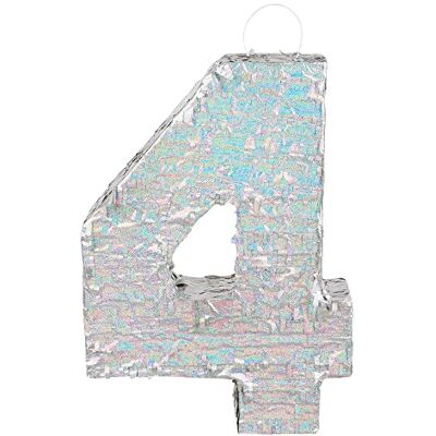 Boland Pinata cijfers, afmetingen 40 x 28 x 8 cm, holografische cijfers, nummer, zilver, verjaardag, decoratie, feestspel Boland Pinata cijfers, afmetingen 40 x 28 x 8 cm, holografische cijfers, nummer, zilver, verjaardag, decoratie, feestspel