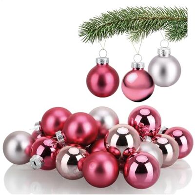 com-four ® 20 x mini-kerstballen van glas, kleine kerstballen Boomversiering voor de kerstboom Ø 3 cm com-four ® 20 x mini-kerstballen van glas, kleine kerstballen Boomversiering voor de kerstboom Ø 3 cm