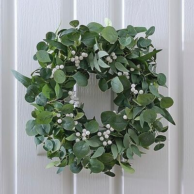 Ginger Ray Kerstkrans om op te hangen, eucalyptus en witte bessen Ginger Ray Kerstkrans om op te hangen, eucalyptus en witte bessen