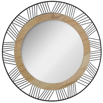 ATMOSPHERA CREATEUR D'INTERIEUR ATMOSPHERA INTERIEUR CREATOR Ronde spiegel van hout en metaal, Joe D45 cm ATMOSPHERA CREATEUR D'INTERIEUR ATMOSPHERA INTERIEUR CREATOR Ronde spiegel van hout en metaal, Joe D45 cm