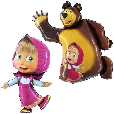 Toyland 2 stuks masha en beer folieballonnen feestdecoraties voor kinderen Toyland 2 stuks masha en beer folieballonnen feestdecoraties voor kinderen