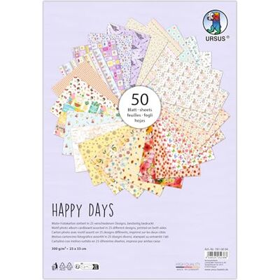 Ursus 7810004 Happy Days-fotokarton, ca. 23 x 33 cm, 300 g/m², aan beide zijden bedrukt met 25 bloemenmotieven, van verse cellulose, voor veelzijdig knutselwerk Ursus 7810004 Happy Days-fotokarton, ca. 23 x 33 cm, 300 g/m², aan beide zijden bedrukt met 25 bloemenmotieven, van verse cellulose, voor veelzijdig knutselwerk