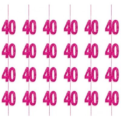 SHATCHI 6 stuks verjaardagskoord om op te hangen van 13 tot 90 trouwdag, metallic glans, wanddecoratie, roze, 1,5 m SHATCHI 6 stuks verjaardagskoord om op te hangen van 13 tot 90 trouwdag, metallic glans, wanddecoratie, roze, 1,5 m