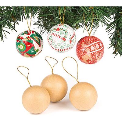 Baker Ross EF324 Set van 6 kerstballen ideaal voor kinderen om te ontwerpen en te decoreren, ideaal voor school, groepen, knutselen en kunst- en knutselprojecten Baker Ross EF324 Set van 6 kerstballen ideaal voor kinderen om te ontwerpen en te decoreren, ideaal voor school, groepen, knutselen en kunst- en knutselprojecten