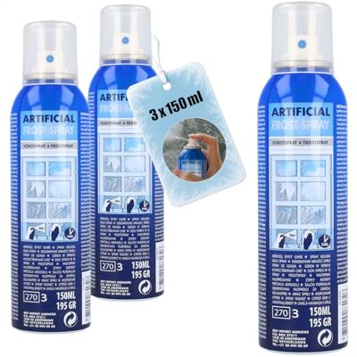 com-four ® 3 x Frostspray voor ramen, ijseffectbom voor motieven kunstsneeuw voor kerstdecoratie com-four ® 3 x Frostspray voor ramen, ijseffectbom voor motieven kunstsneeuw voor kerstdecoratie