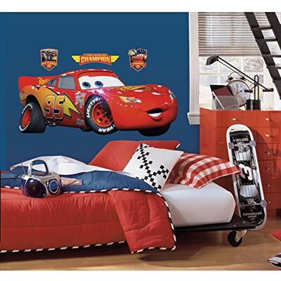 RoomMates Herpositioneerbare stickers, Flash McQueen reuzen, Cars 2, Disney RoomMates Herpositioneerbare stickers, Flash McQueen reuzen, Cars 2, Disney