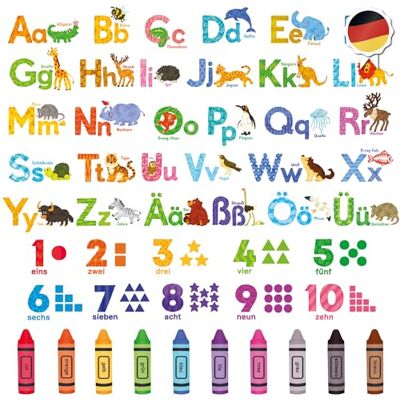 DECOWALL ABC DS9-8071DE Muursticker met cijfers en kleuren DECOWALL ABC DS9-8071DE Muursticker met cijfers en kleuren