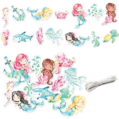 Papierdrachen Verjaardagsslinger Zeemeermin Decoratie voor kinderverjaardag 10 m Feestslinger voor je feest Voor meisjes en jongens Verjaardagsfeestdecoratie 1 Papierdrachen Verjaardagsslinger Zeemeermin Decoratie voor kinderverjaardag 10 m Feestslinger voor je feest Voor meisjes en jongens Verjaardagsfeestdecoratie 1
