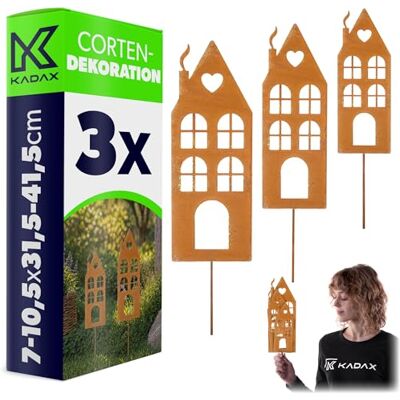 KADAX Set van 3 tuindecoraties van cortenstaal Tuindecoratie Roestig metaal Roestige tuindecoratie KADAX Set van 3 tuindecoraties van cortenstaal Tuindecoratie Roestig metaal Roestige tuindecoratie