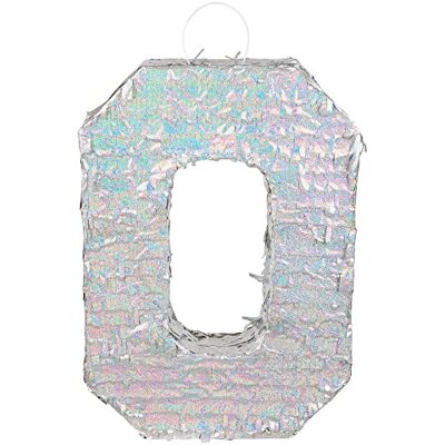 Boland Piñata cijfer afmetingen 40 x 28 x 8 cm, holografisch cijfer zilver verjaardag verjaardag decoratie feestspel Boland Piñata cijfer afmetingen 40 x 28 x 8 cm, holografisch cijfer zilver verjaardag verjaardag decoratie feestspel
