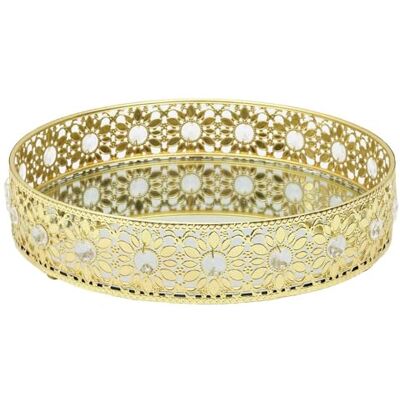 HOME DECO FACTORY , KA0204 Decoratief dienblad met gouden spiegel 25 cm multifunctioneel tafelaccessoire ideaal voor kaarsen en dranken elegante afwerking onderhoudsvriendelijk goud 25 cm HOME DECO FACTORY , KA0204 Decoratief dienblad met gouden spiegel 25 cm multifunctioneel tafelaccessoire ideaal voor kaarsen en dranken elegante afwerking onderhoudsvriendelijk goud 25 cm