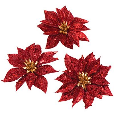 Baker Ross AR844 Kunstbloemen met pailletten, 8 stuks, kunstbloemen, voor kerstdecoratie, knutselen, doe-het-zelf Baker Ross AR844 Kunstbloemen met pailletten, 8 stuks, kunstbloemen, voor kerstdecoratie, knutselen, doe-het-zelf