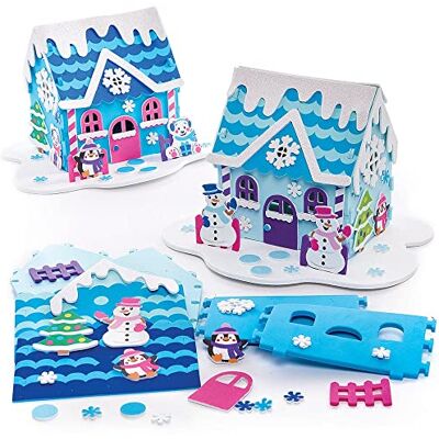Baker Ross FX292 Kerstdecoratie van schuimstof voor kinderen, sneeuwpop, 2 stuks Baker Ross FX292 Kerstdecoratie van schuimstof voor kinderen, sneeuwpop, 2 stuks