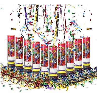 com-four ® 10 x Party Popper, kleurrijke glinsterende confetti voor de avond com-four ® 10 x Party Popper, kleurrijke glinsterende confetti voor de avond