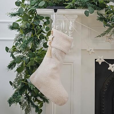Ginger Ray Kerstsok met witte lus met hanger om op te hangen voor open haard Ginger Ray Kerstsok met witte lus met hanger om op te hangen voor open haard