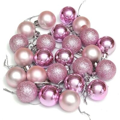 SHATCHI Onbreekbare kerstboomballen, 24 stuks, 30 mm, kerstversiering om op te hangen, glanzend, mat, glitter SHATCHI Onbreekbare kerstboomballen, 24 stuks, 30 mm, kerstversiering om op te hangen, glanzend, mat, glitter