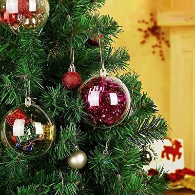 Uten 20 stuks 8 cm acryl kerstballen, doe-het-zelf transparante kerstballen voor decoratie, klein dessert, sierlijst, feest, bruiloft, Halloween Uten 20 stuks 8 cm acryl kerstballen, doe-het-zelf transparante kerstballen voor decoratie, klein dessert, sierlijst, feest, bruiloft, Halloween