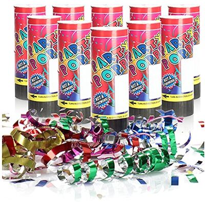 com-four ® 10 x popperset, 11 cm, shooting party, confettikanon com-four ® 10 x popperset, 11 cm, shooting party, confettikanon