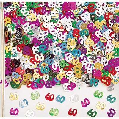 amscan confetti, meerkleurig, 60 jaar, metallic, voor feestjes, verjaardagen, amscan confetti, meerkleurig, 60 jaar, metallic, voor feestjes, verjaardagen,