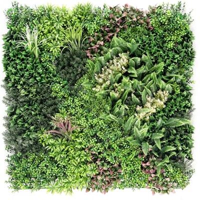 KARAT Hera Plantenwand, 100 x 100 cm, kunstwand met kliksysteem, weelderige, realistische groene muur, voor binnen en buiten KARAT Hera Plantenwand, 100 x 100 cm, kunstwand met kliksysteem, weelderige, realistische groene muur, voor binnen en buiten