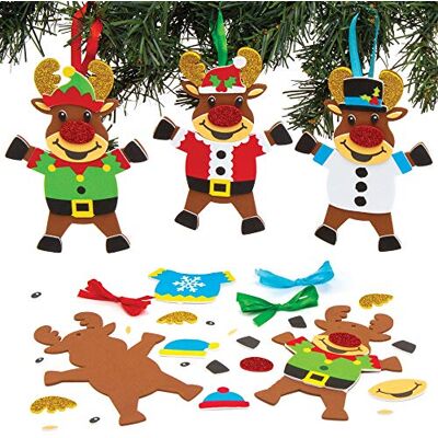 Baker Ross Kersttrui rendier decoratieset (6 stuks) Kerstmis knutselen voor kinderen Baker Ross Kersttrui rendier decoratieset (6 stuks) Kerstmis knutselen voor kinderen