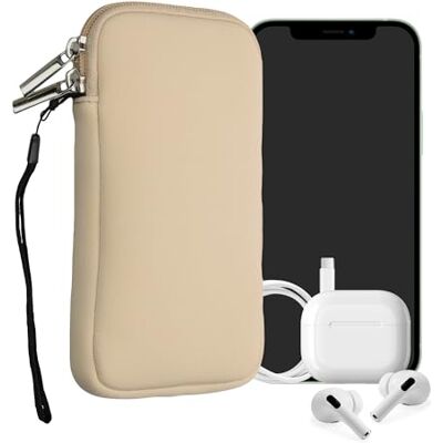 kwmobile Universele smartphonehoes 16,5 x 8,9 cm beschermhoes voor mobiele telefoon L 6,5 inch neopreen crème kwmobile Universele smartphonehoes 16,5 x 8,9 cm beschermhoes voor mobiele telefoon L 6,5 inch neopreen crème