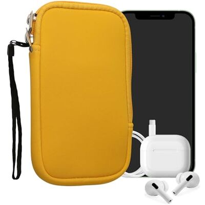 kwmobile Universele smartphonehoes 15,2 x 8,3 cm beschermhoes voor M 5,5 inch neopreen honing kwmobile Universele smartphonehoes 15,2 x 8,3 cm beschermhoes voor M 5,5 inch neopreen honing