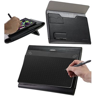 Navitech Broonel beschermhoes van leer, standfunctie, grafische tablets, beschermhoes voor WACOM Intuos Art CTH-490AK-S Navitech Broonel beschermhoes van leer, standfunctie, grafische tablets, beschermhoes voor WACOM Intuos Art CTH-490AK-S