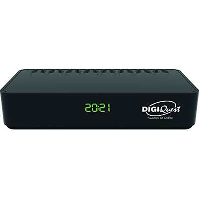 DIGIQUEST DVB-T2 SH5 digitale terrestrische decoder, mediaplayer met display, zwart DIGIQUEST DVB-T2 SH5 digitale terrestrische decoder, mediaplayer met display, zwart
