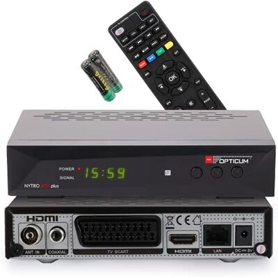 RED OPTICUM Nytro Box Plus Full HD DVB-T2 en DVB-C hybride ontvanger met USB-opnamefunctie, 4-cijferig display, HDMI, SCART, ethernet, coaxiale audio, Full HD 1080p 23025, zwart RED OPTICUM Nytro Box Plus Full HD DVB-T2 en DVB-C hybride ontvanger met USB-opnamefunctie, 4-cijferig display, HDMI, SCART, ethernet, coaxiale audio, Full HD 1080p 23025, zwart