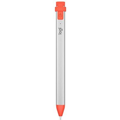 Logitech Digitaal potlood voor educatie, voor iPad (versie 2018 en nieuwer) met Apple Pencil technologie, anti-rolling design en dynamische smart punt – zilver/oranje Logitech Digitaal potlood voor educatie, voor iPad (versie 2018 en nieuwer) met Apple Pencil technologie, anti-rolling design en dynamische smart punt – zilver/oranje