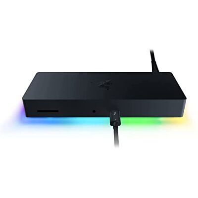 Razer Thunderbolt 4 Dock Chroma Premium Hub met RGB-verlichting voor Windows en Mac (10 poorten in één, uitgang op twee 4K-schermen of een 8K-scherm) zwart Razer Thunderbolt 4 Dock Chroma Premium Hub met RGB-verlichting voor Windows en Mac (10 poorten in één, uitgang op twee 4K-schermen of een 8K-scherm) zwart