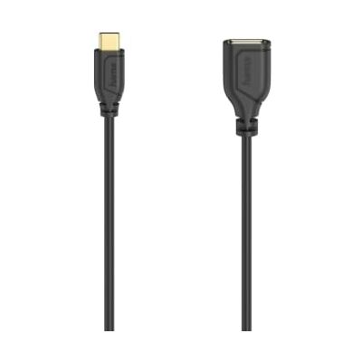 Hama USB C-kabel OTG (USB 2.0, 480 Mbit/s, verguld, smalle stekker, 0,15 m) zwart Hama USB C-kabel OTG (USB 2.0, 480 Mbit/s, verguld, smalle stekker, 0,15 m) zwart