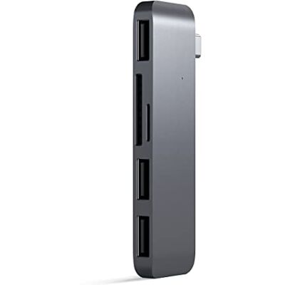 SATECHI 5-in-1 USB C-hub Combo Multiport met 3 x USB-A 3.0-poorten (geen opladen), micro/SD-speler en aluminium dongle voor MacBook Air/Pro/Neo en Plus, zilver SATECHI 5-in-1 USB C-hub Combo Multiport met 3 x USB-A 3.0-poorten (geen opladen), micro/SD-speler en aluminium dongle voor MacBook Air/Pro/Neo en Plus, zilver