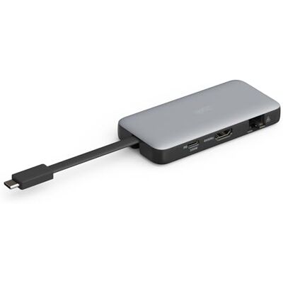 Digitus USB-C reisdockingstation 7 poorten 1x HDMI UltraHD 4k/60Hz 2x USB-A 3.2 Gen1-1x USB-C 100W PD 3.0-1x RJ45 Dubbele kaartlezer Grijs Digitus USB-C reisdockingstation 7 poorten 1x HDMI UltraHD 4k/60Hz 2x USB-A 3.2 Gen1-1x USB-C 100W PD 3.0-1x RJ45 Dubbele kaartlezer Grijs