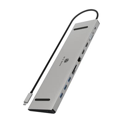 ICY BOX USB-C docking station met 3-weg video-uitgang, Power Delivery tot 100W, 2x HDMI, VGA, 3x USB 3.0, SD/microSD-kaartlezer, Gigabit LAN, aluminium behuizing ICY BOX USB-C docking station met 3-weg video-uitgang, Power Delivery tot 100W, 2x HDMI, VGA, 3x USB 3.0, SD/microSD-kaartlezer, Gigabit LAN, aluminium behuizing