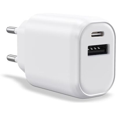 Waytex Snellader Dual USB-C en USB-A 30 W voor smartphone, tablet, laptop, QC 3.0 + PD met IC-chip voor veilig opladen en batterijbescherming Waytex Snellader Dual USB-C en USB-A 30 W voor smartphone, tablet, laptop, QC 3.0 + PD met IC-chip voor veilig opladen en batterijbescherming