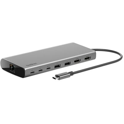 Belkin Connect 8-in-1 USB-C dockingstation (dual display, Silicon Motion-technologie, Mac, Windows, Chromebook, PD 100 W, 10 Gbps overdracht en 1 Gbps Ethernet, zilver) Belkin Connect 8-in-1 USB-C dockingstation (dual display, Silicon Motion-technologie, Mac, Windows, Chromebook, PD 100 W, 10 Gbps overdracht en 1 Gbps Ethernet, zilver)